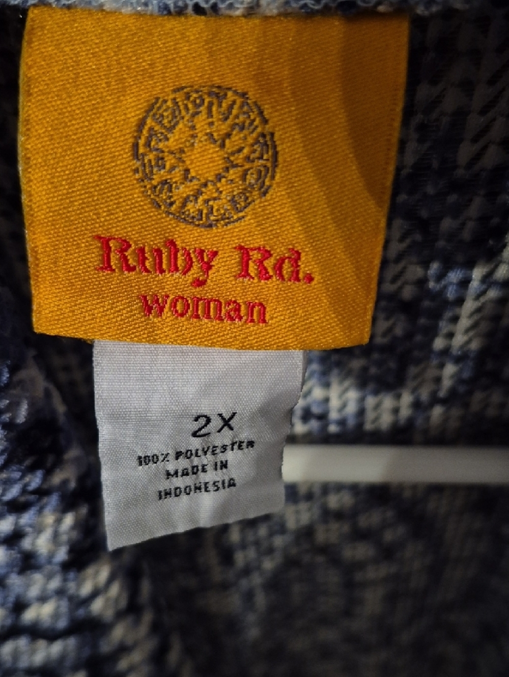 Ruby Rd. Blue & White Textured Open Cardigan - Picture 5 of 7